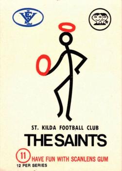 1974 Scanlens VFL - Club Stickers #11 Saints Front